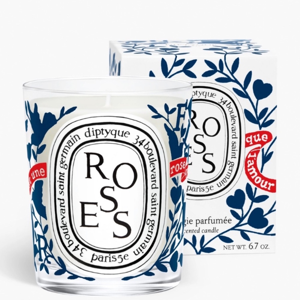 88$ Diptyque Rose Classic Scented Candle, 190g Valentines Limited 2026 Release